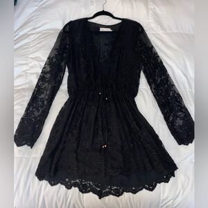 Zimmermann Black Silk Veil Playsuit Romper